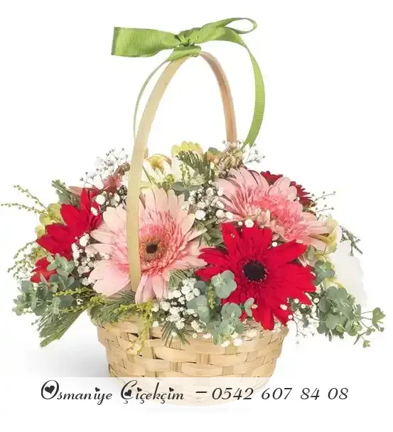 Baharın Renkleri Gerbera Çiçek Sepeti