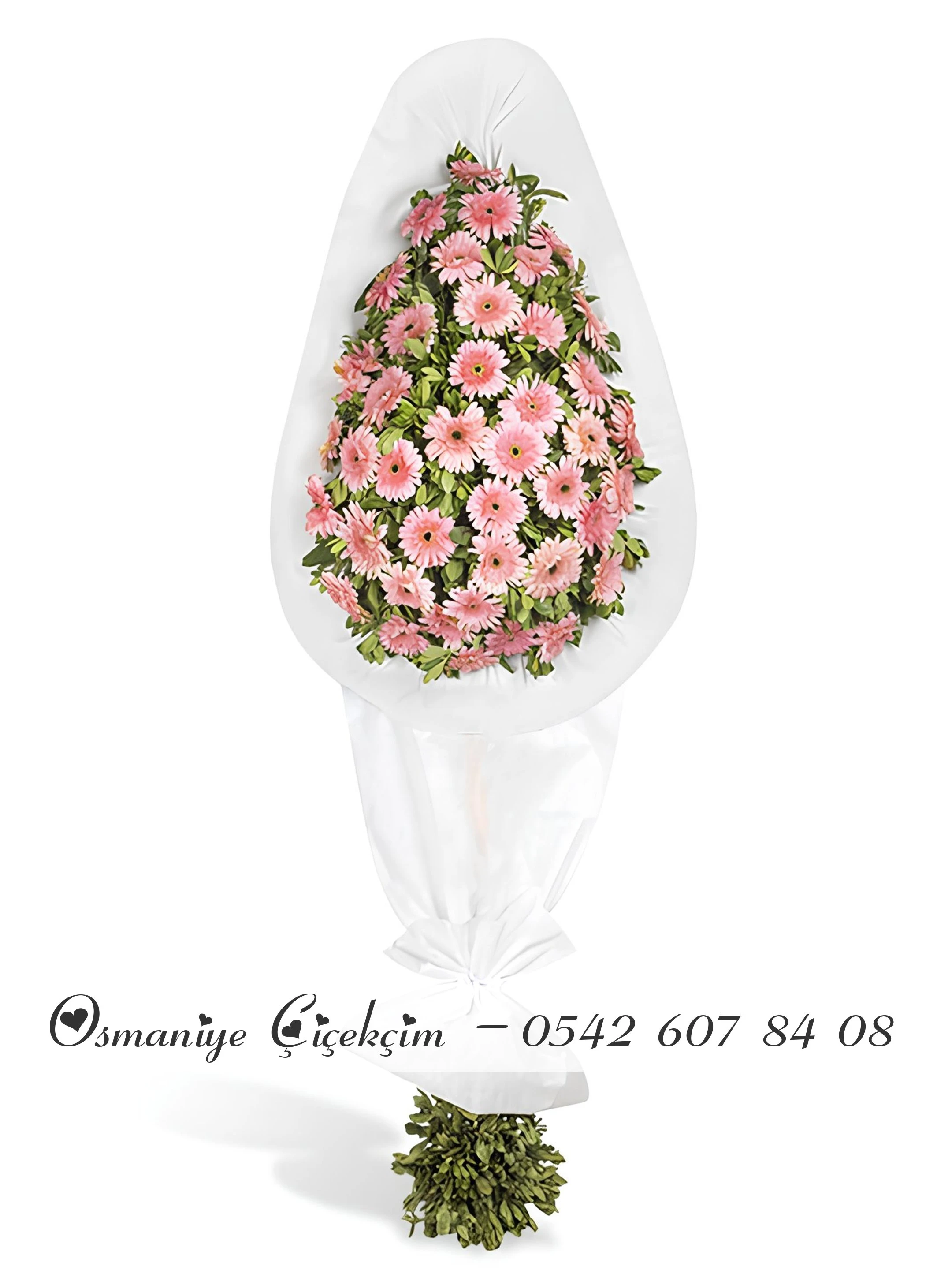 Soft Pembe Çiçekli Çelenk