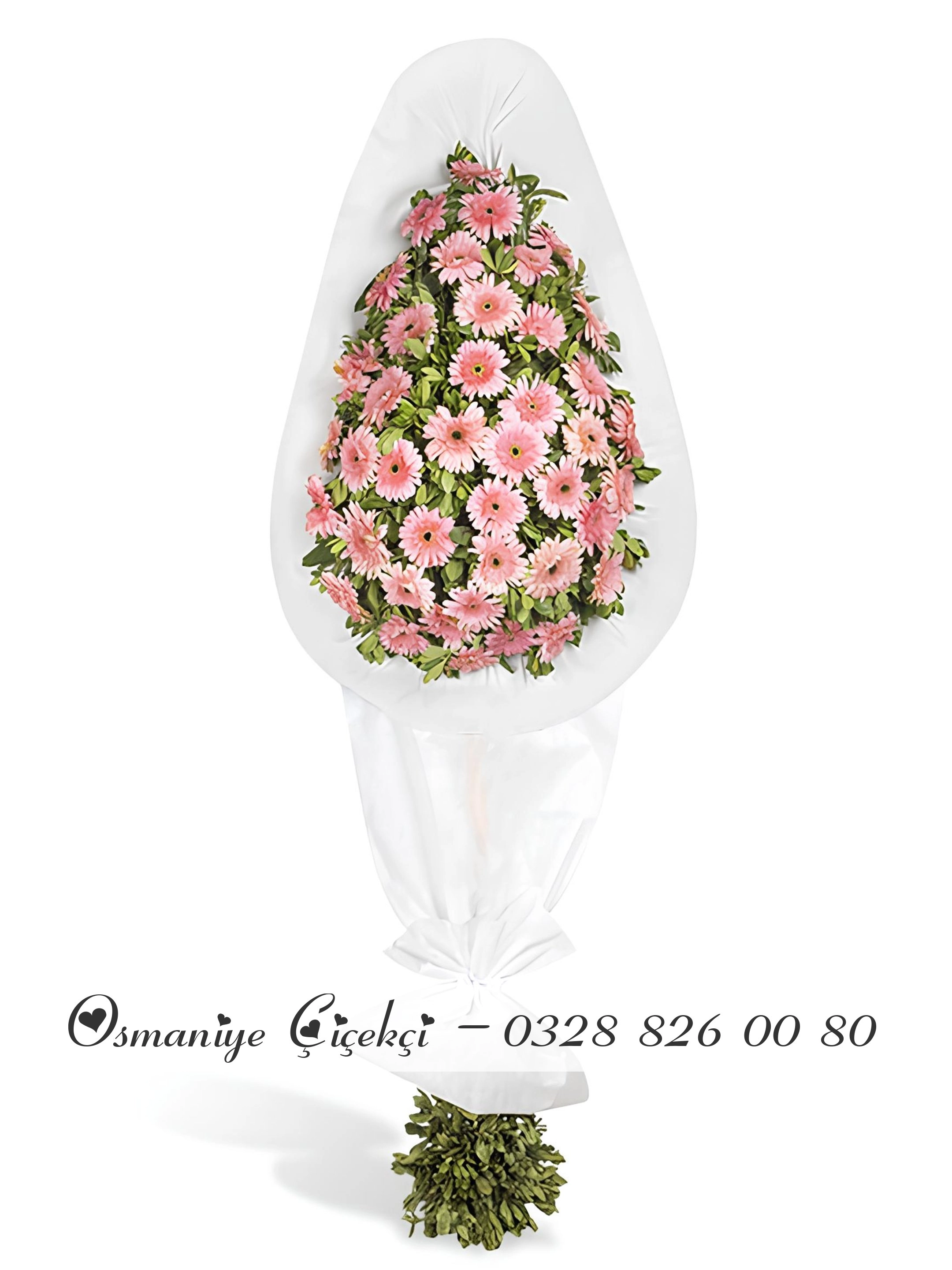 Soft Pembe Çiçekli Çelenk