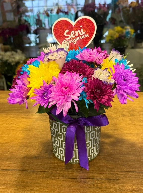 Eskitme Saksıda Kasımpatı Arajmanı