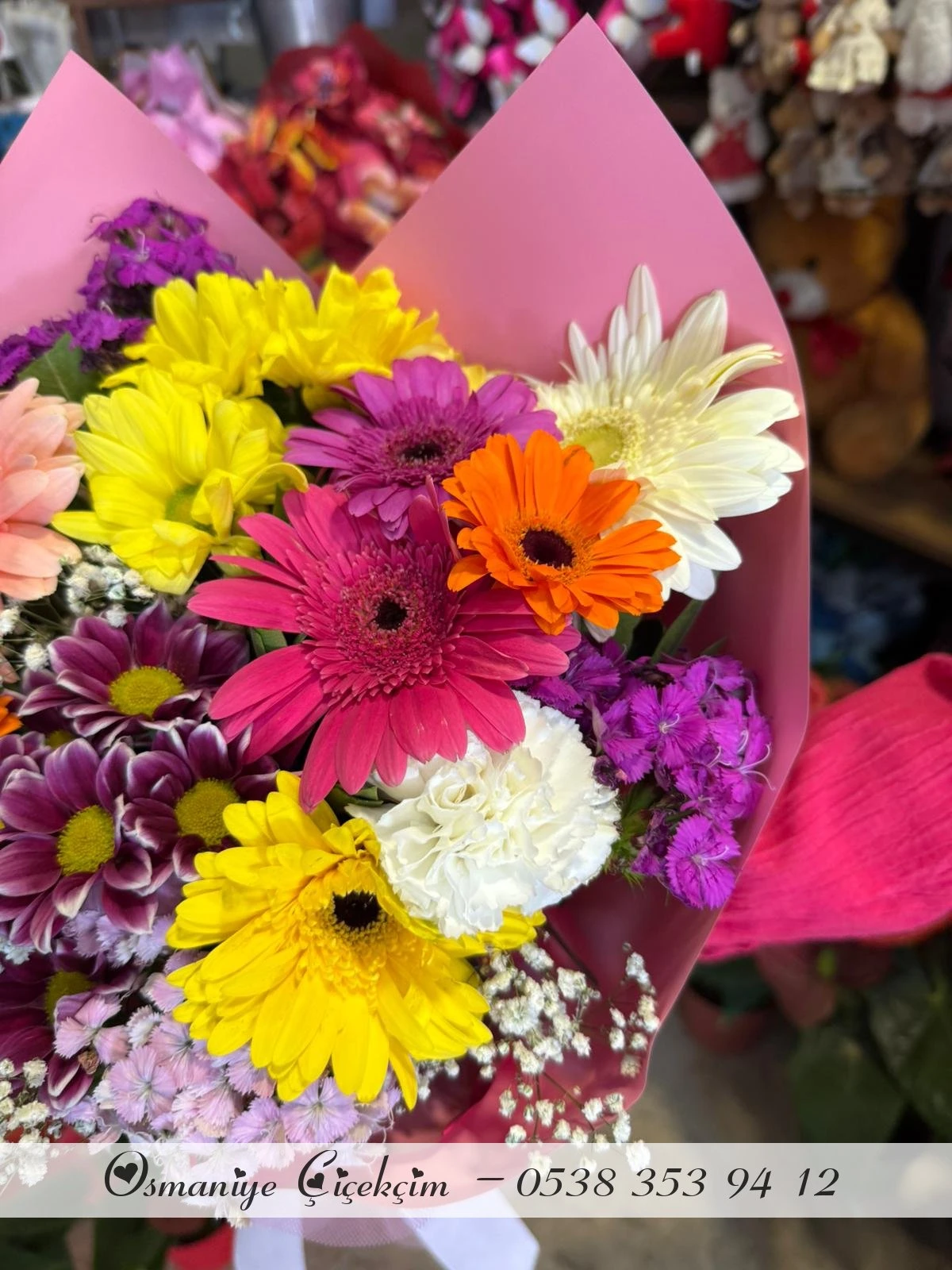 Kasımpatı Mevsim Bahar Çiçekleri Buketi