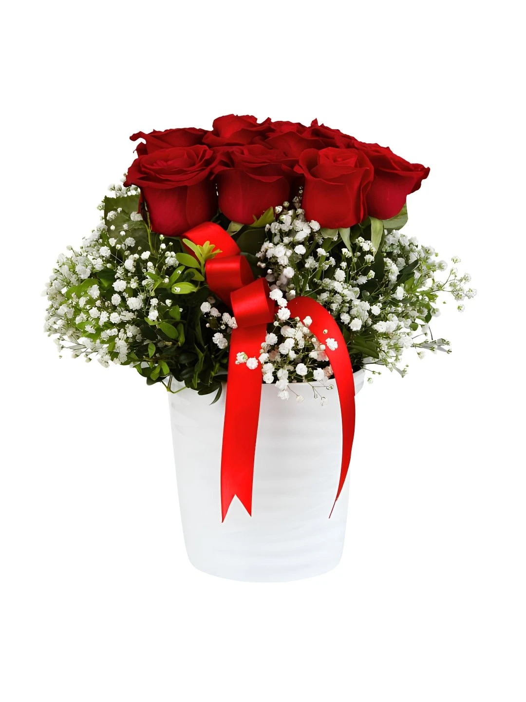 Özel Seramik Vazoda 8 Adet Gül